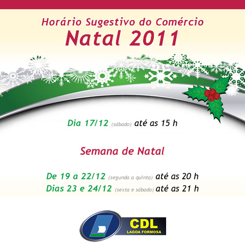 Horário especial de Natal