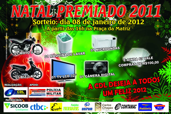 Ganhadores promoção Natal Premiado 2011 CDL Lagoa Formosa